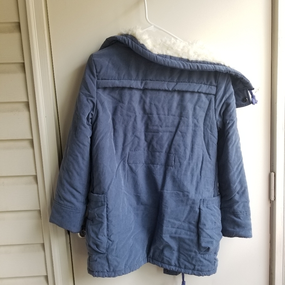 S/XS blue coat with fleece like lining - very warm - Picture 2 of 6